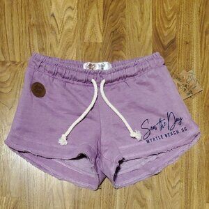 Pop Surf Myrtle Beach Purple Jersey Knit Shorts 2.5" Inseam NWT Womens Size S